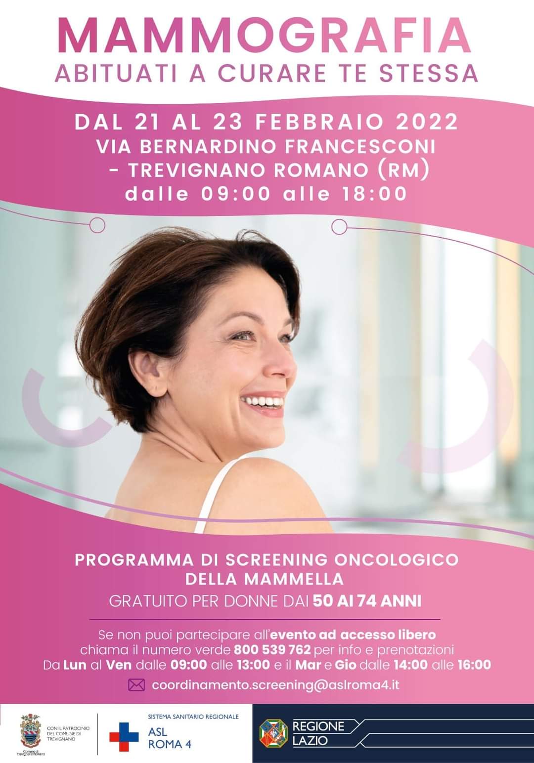 screening gratuito mammografia trevignano romano